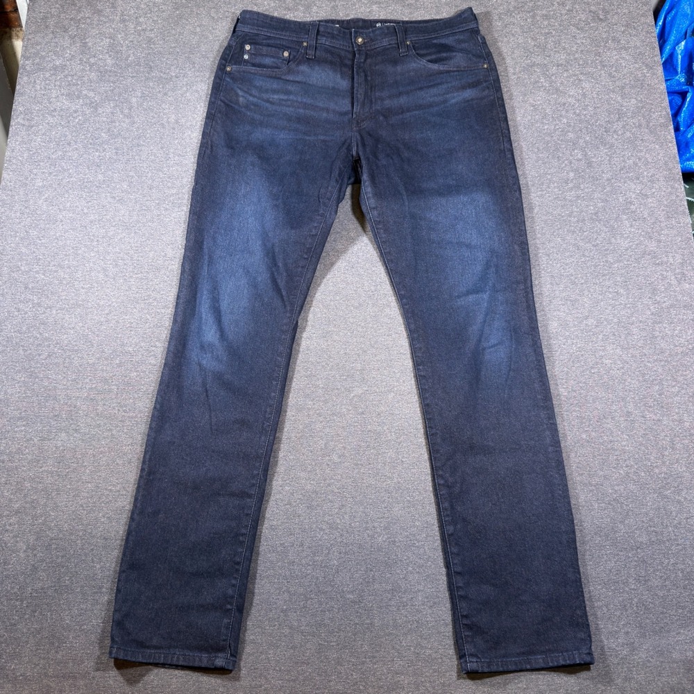 AG Everett Slim Straight Jeans Mens 35x34 Blue Denim Stretch Adriano Goldschmied